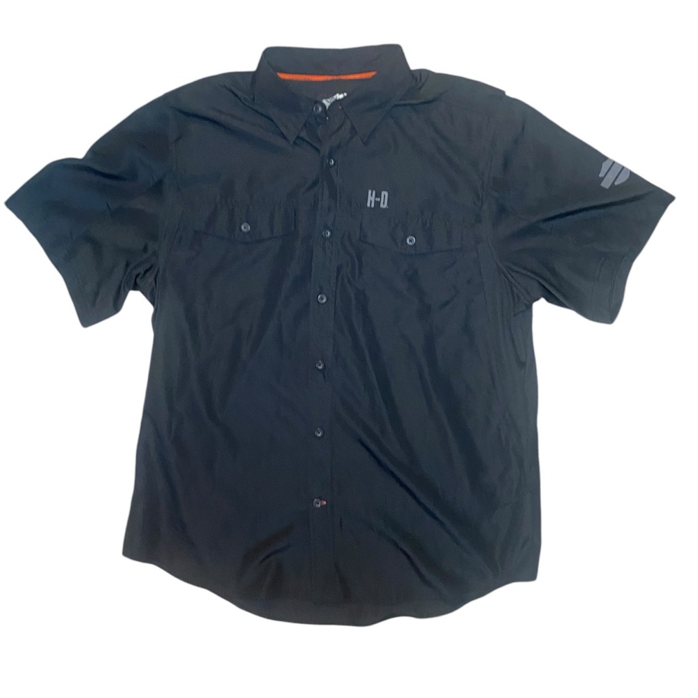 Harley Davidson Mens Short Sleeve Button Down Polo